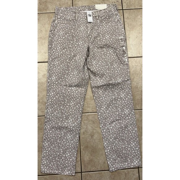 American Eagle Jeans Womens 8 90's Straight Leg Regular Floral Flower AOP NEW - Picture 2 of 12